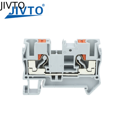 PT6 Push-in Terminal Block Din Rail 6mm² Screwless Spring Feed-Through Connector Wire Electrical Strip Plug