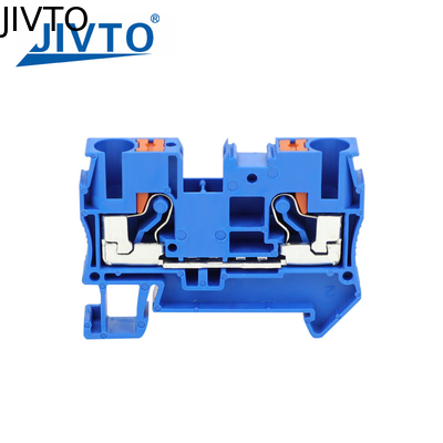 PT6 Push-in Terminal Block Din Rail 6mm² Screwless Spring Feed-Through Connector Wire Electrical Strip Plug