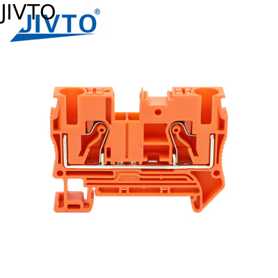 PT6 Push-in Terminal Block Din Rail 6mm² Screwless Spring Feed-Through Connector Wire Electrical Strip Plug