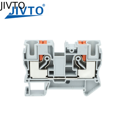 PT10 Push-in Terminal Block Din Rail Wire Electrical Connector 10mm² Spring Screwless Feed-Through Strip Plug PT-10