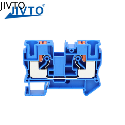 PT10 Push-in Terminal Block Din Rail Wire Electrical Connector 10mm² Spring Screwless Feed-Through Strip Plug PT-10