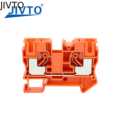 PT10 Push-in Terminal Block Din Rail Wire Electrical Connector 10mm² Spring Screwless Feed-Through Strip Plug PT-10