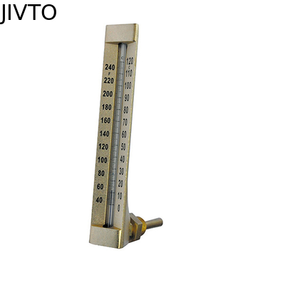 লাল তরল 60MM 90deg ইন্ডাস্ট্রিয়াল গ্লাস থার্মোমিটার 3/4 