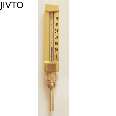 তরল ভর্তি গ্লাস 200mm 120deg V আকৃতি বুধ ভরা থার্মোমিটার 3/8 